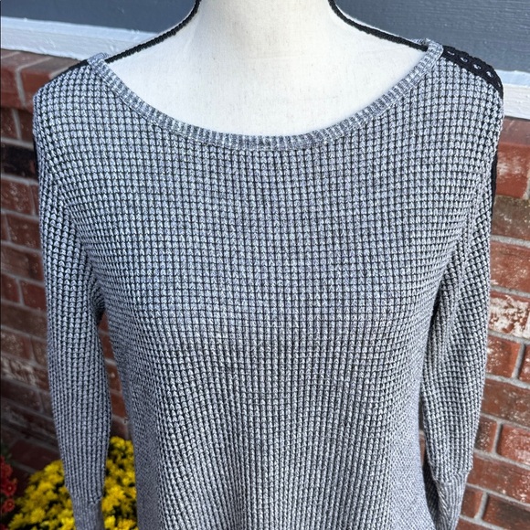 Soft Surroundings Classic Boatneck Crochet Trim Waffle Knit Women's Small Tunic - Picture 2 of 6